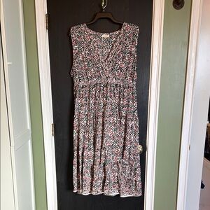 Max Studio Black and Red Floral Dress